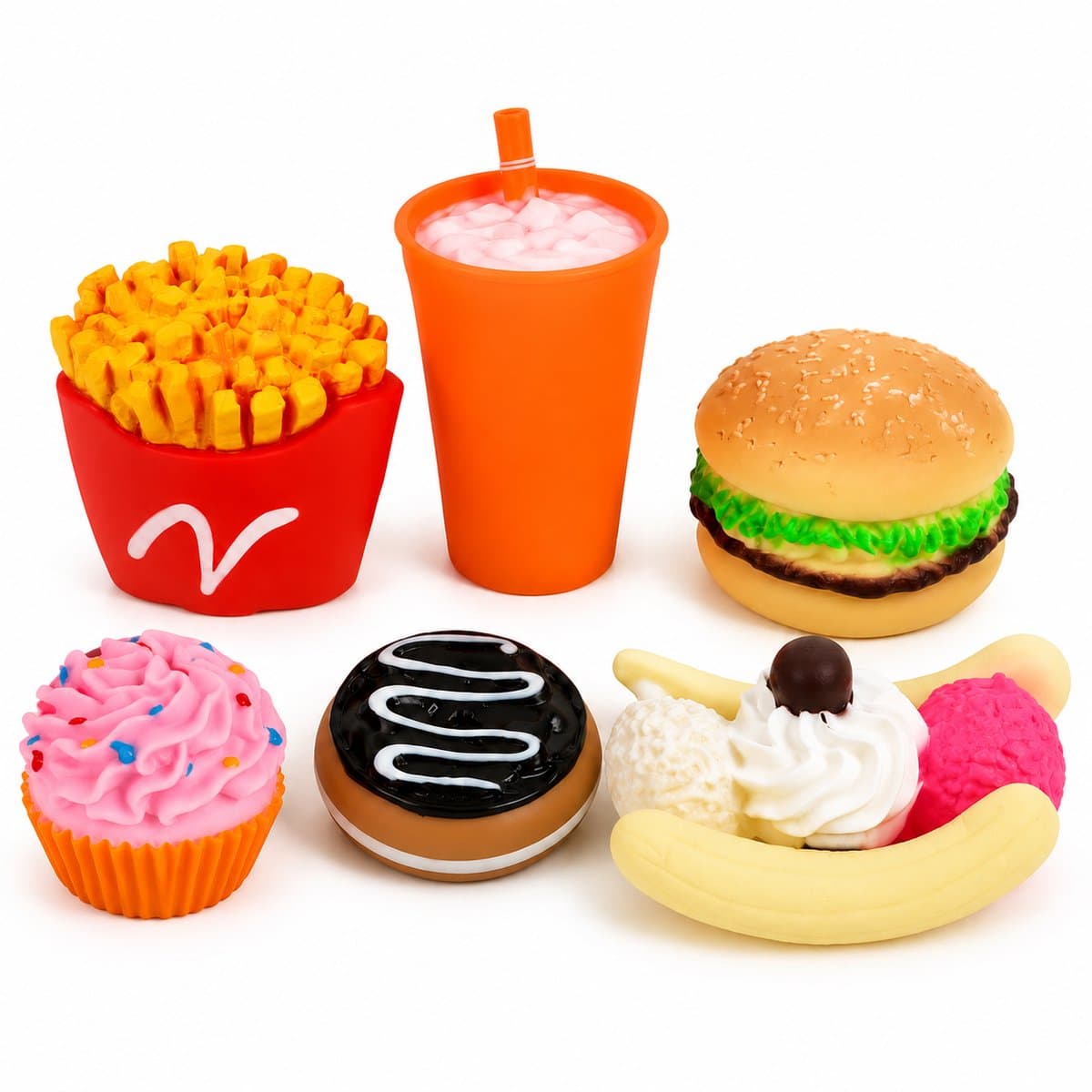 Puppy Speelgoedset - Snack Attack - 6-delig - Latex Speeltjes voor Puppy's