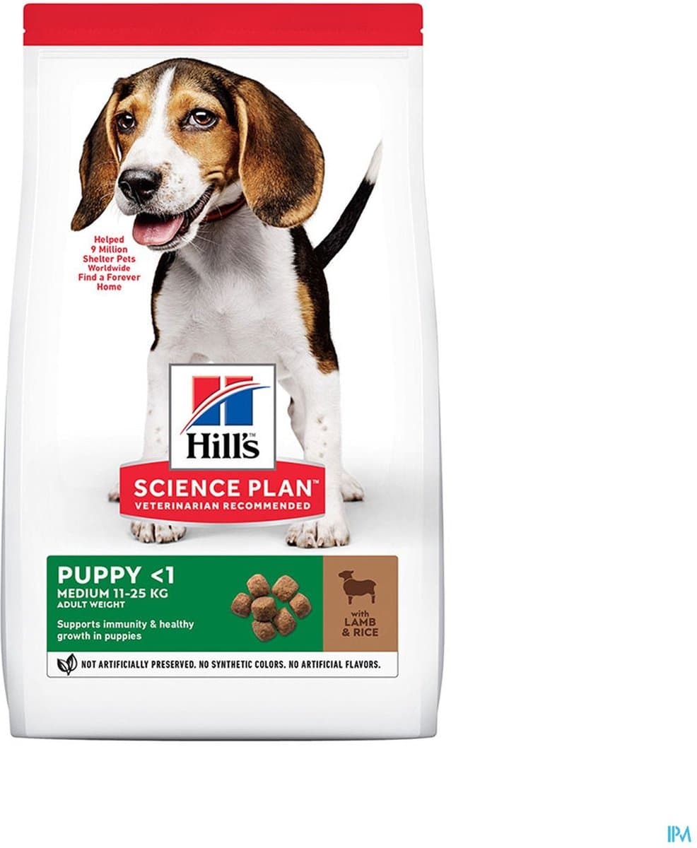 Hills Canine Puppy Medium Lam - Rijst 14 kg