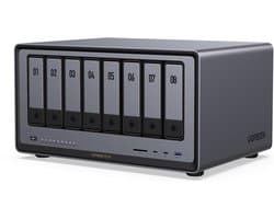 UGREEN NASync DXP8800 Plus 8-Bay Desktop NAS, Intel i5 1235u 10-Core CPU, 8GB DDR5 RAM, 128GB SSD, 2 * 10GbE, 2 * M.2 NVMe-aansluitingen, 8K HDMI, 2 * TBT4, Network Attached Storage (schijfloos)