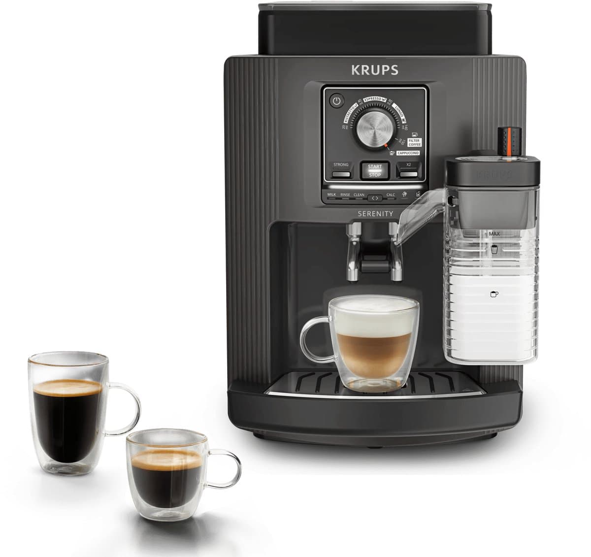 Krups Serenity EA402H - Volautomatische Espressomachine - Donkergrijs - Snel Opgewarmd - Compact