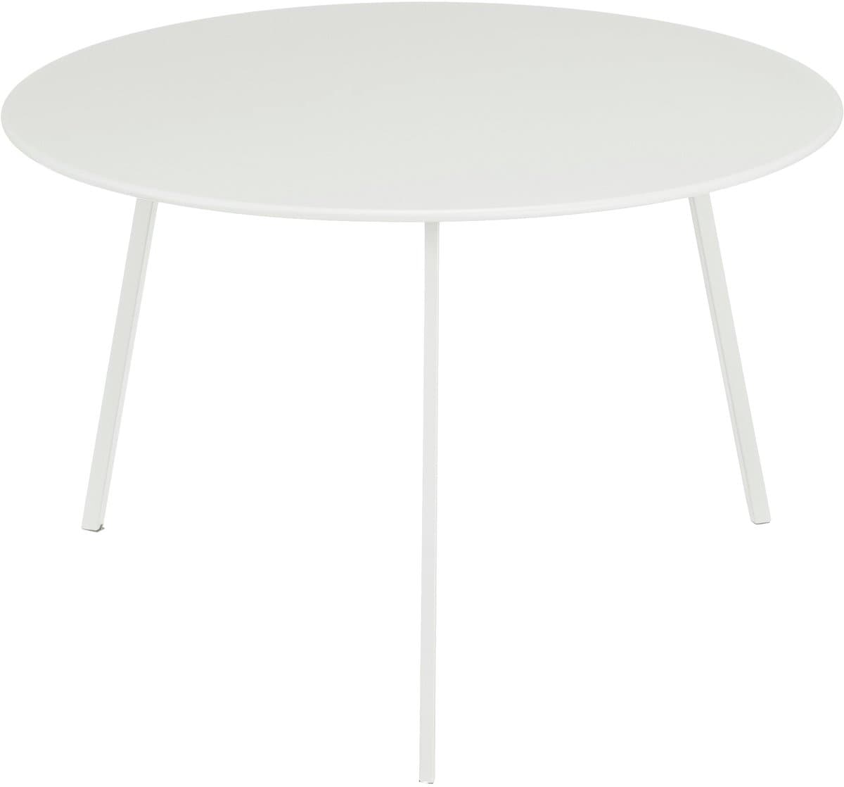 Mica Decorations Seatle Bijzettafel voor Buiten - Salontafel Rond - Plantentafel en Koffietafel - H38 x Ø58 cm - Metaal - Wit