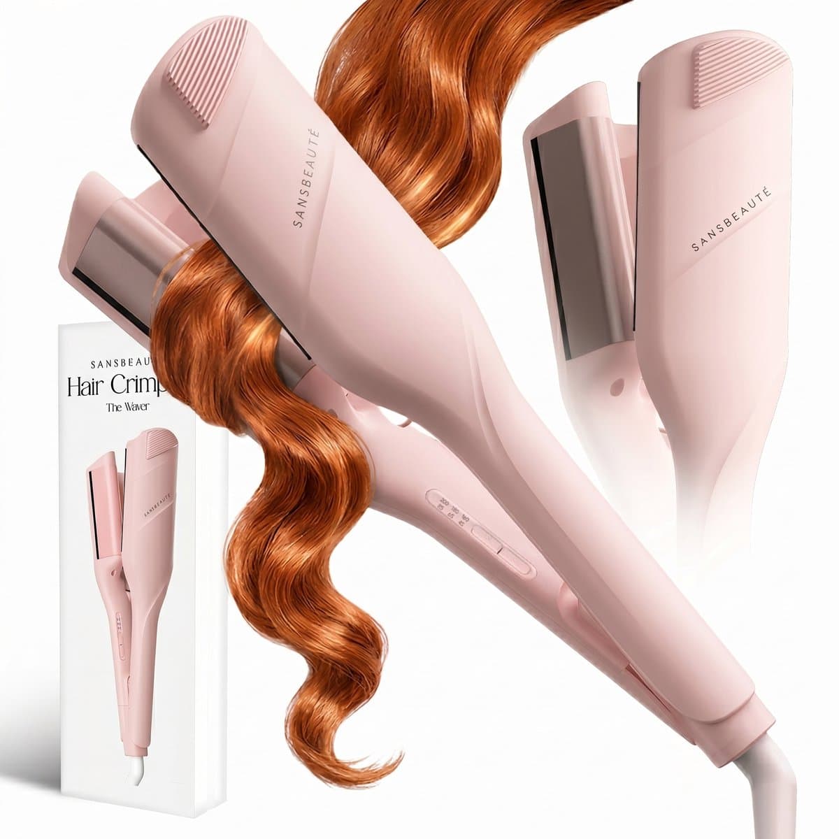 Sansbeauté® Wave Krultang 32mm - Wafeltang - Keramische Haarkruller Beach Waves - Mermade Hair Waves - Mermaid Waves Krultang - Wavy Hair - Krultangen - The Waver - Haarstyler Hair Curler - Dunne en Dikke Crimper