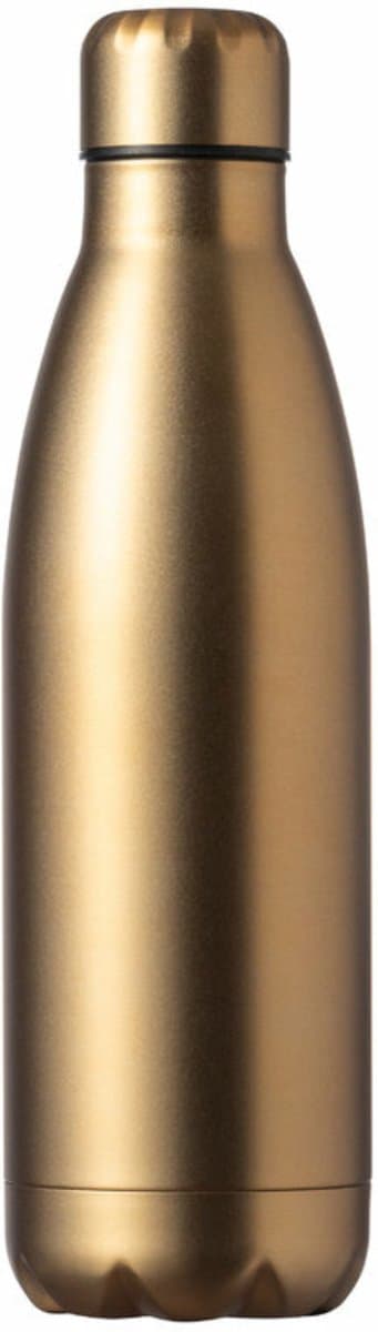 Waterfles / drinkfles met schroefdop - mat goud - 790 ml - RVS metaal - sport - bidon - rob uust