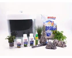 Nano Aquariumset Compleet 26 Liter met LED Verlichting en Decoratieve Planten - Ideaal voor Beginners
