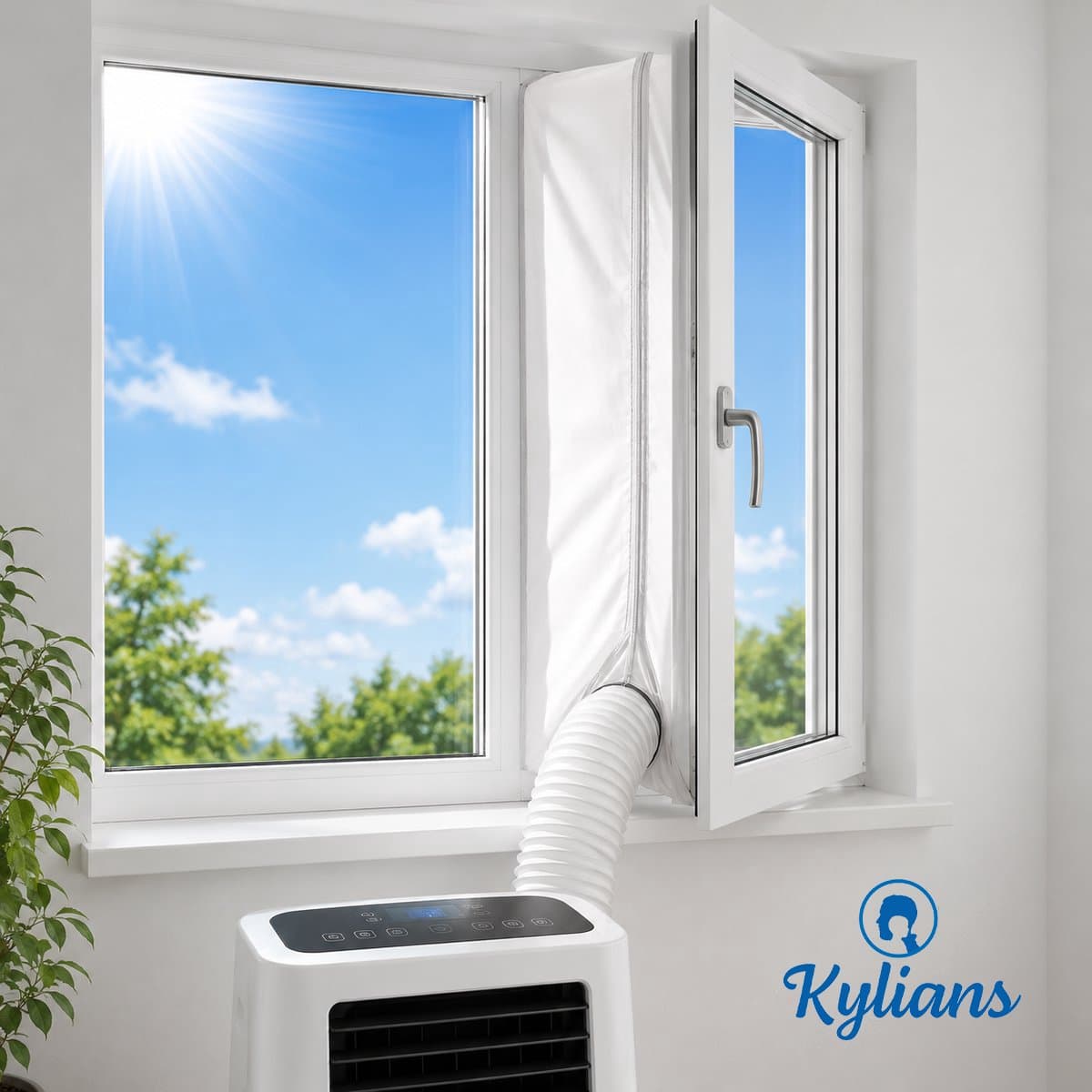Airco Raamafdichtingskit Mobiele Airco 400 CM - 2 jaar Garantie - Universele Airco Raamafdichting 4 Meter - Raam en/of Venster - Tegen Insecten - Kylians