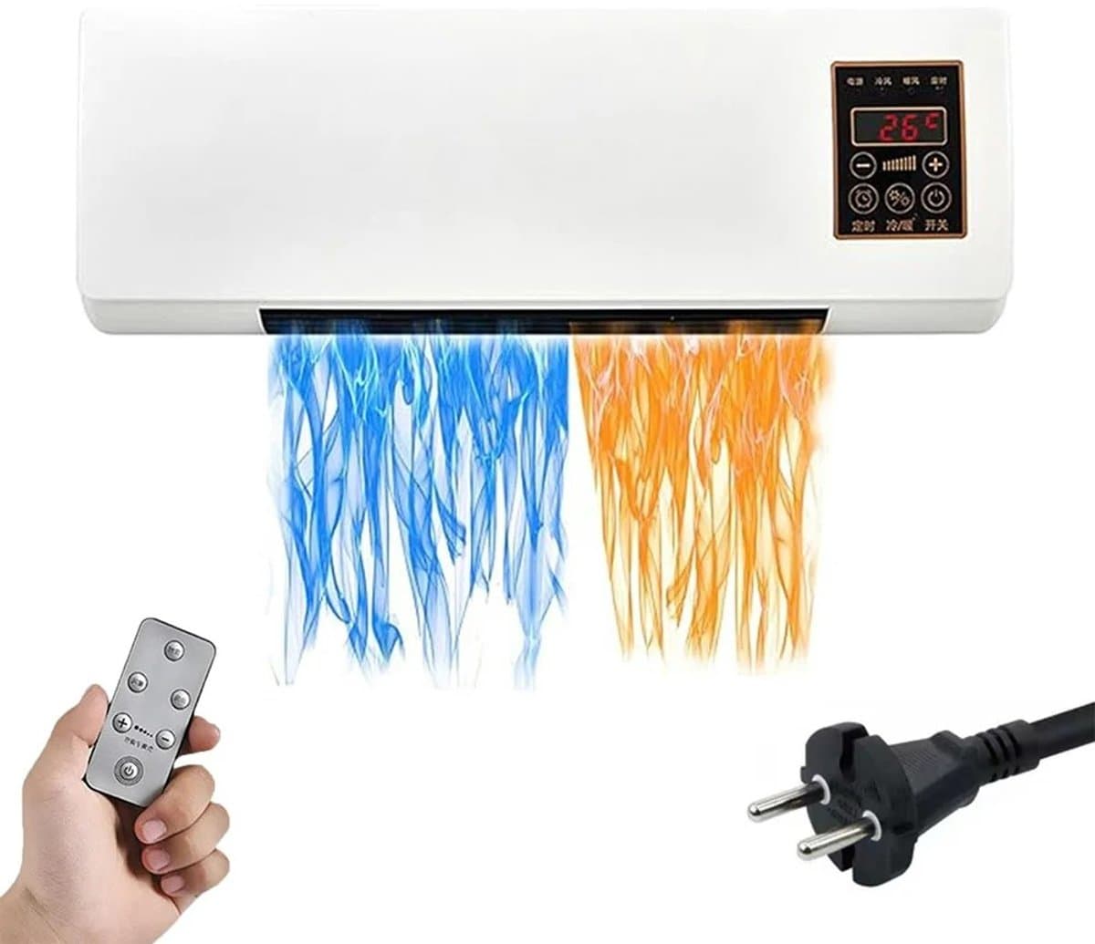 Innovastore Airco - Wandmodel airco - Elektrische 2-in-1 Koeler en Verwarmer - Split-unit - Multifunctionele airco - 1800W