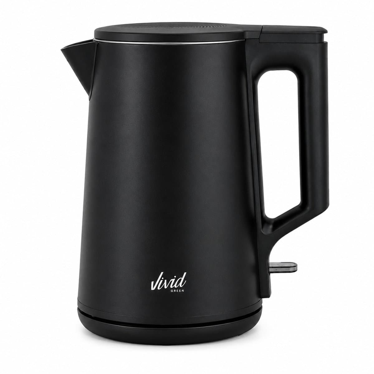 Vivid Green Waterkoker - 1.7L - Dubbelwandig - BPA-vrij - RVS - 2000W - Elektrisch - Zwart