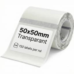 Productfoto van Niimbot Transparante Labels 50x50mm: 150 vellen B21/B1/B3S/K3