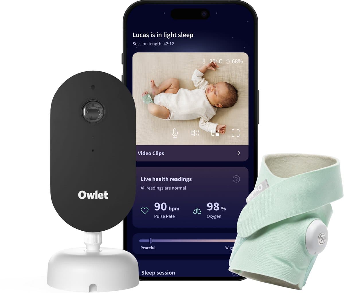 Owlet Dream Duo - 2K babyfoon met hartslag monitoring