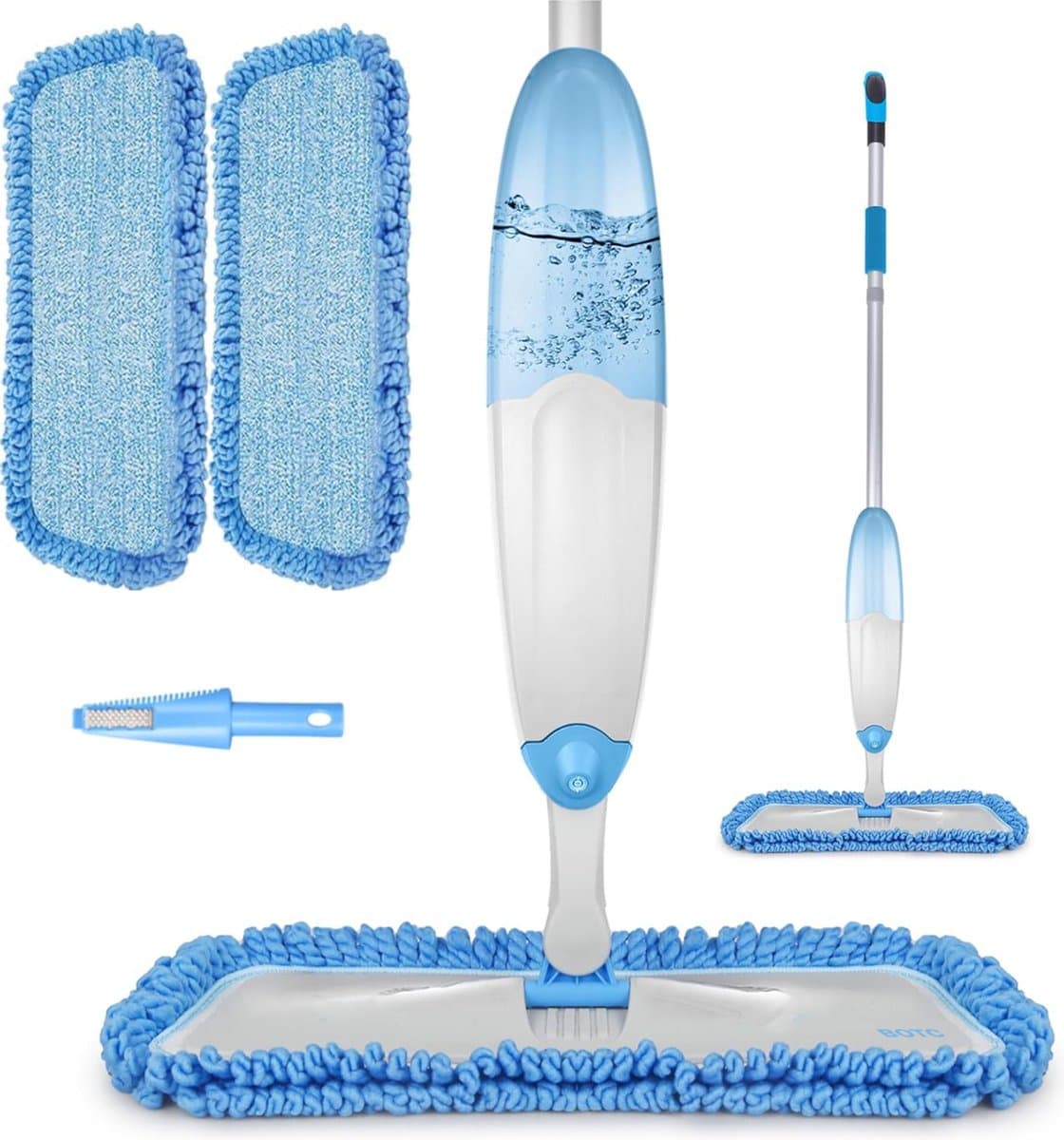 BOTC Dweil - 2 IN 1 Mop - Dweilsysteem - Dweilset Met Spray functie - Dweilen zonder Emmer - Vloerreiniger - Blauw