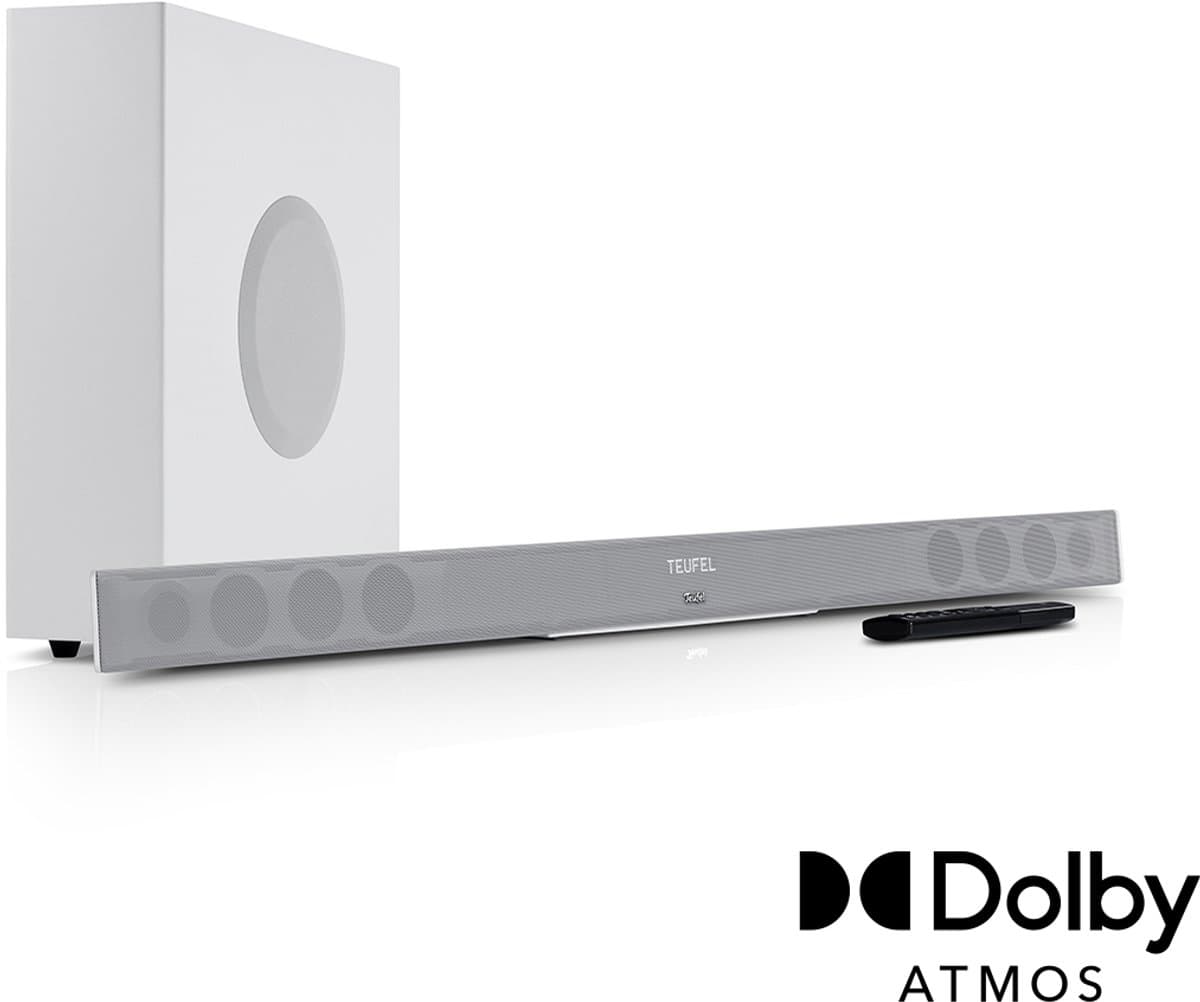 Teufel CINEBAR 11 voor Dolby Atmos 2.1-Set - Soundbar met draadloze subwoofer - Bluetooth met aptX - Virtuele surround sound - wit