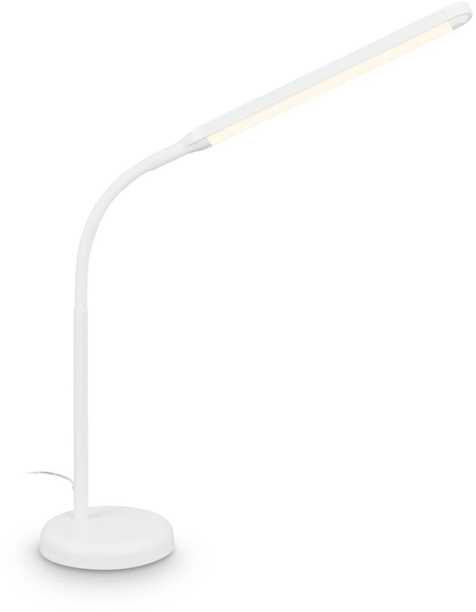 BRILONER Mura – LED Bureaulamp – tafellamp met touchbediening – dimbaar – warm wit licht – geheugenfunctie – wit – 36.6x13x45.4 cm