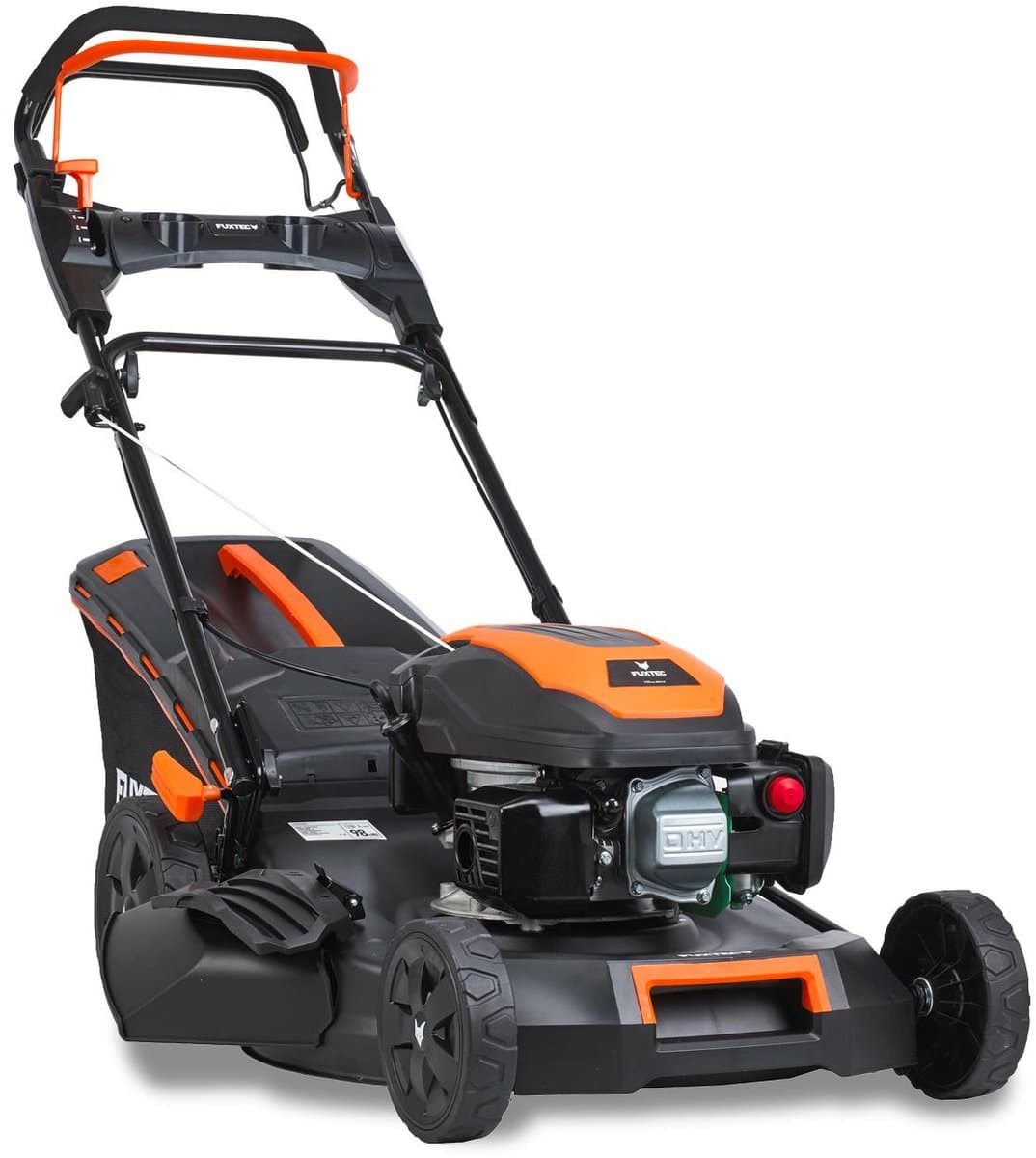 FUXTEC 4in1 Benzine Grasmaaier FX-RM5170PRO - Flexibele Aandrijving - 4pk/2,9kW - 51cm Maaibreedte & 7-traps Hoogteverstelling 25mm-75mm - 4-Takt - 60L Grasvanger, Mulchfunctie & Zij-uitworp