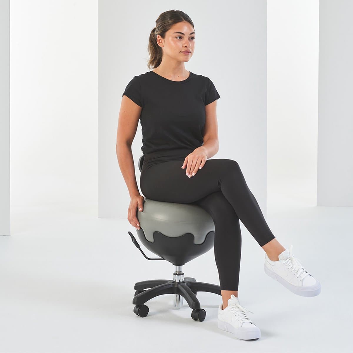 Mambo Max Verstelbare Balstoel - Ergonomische Zitbal voor Kantoor en Thuiswerken - Zwart/Grijs