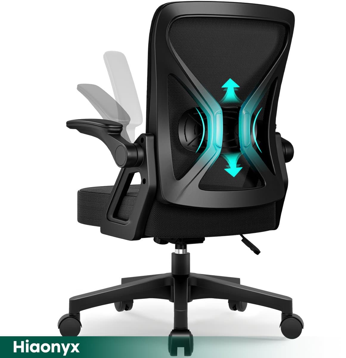 Hiaonyx Ergonomische Bureaustoel met Opklapbare Armleuningen