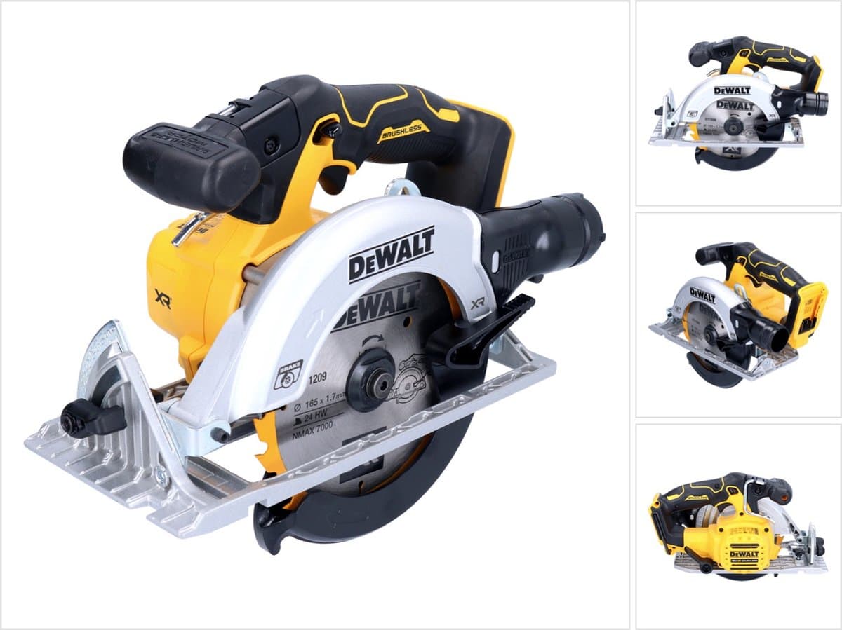DeWALT DCS565N: 18V accu cirkelzaag 165mm met borstelloze motor
