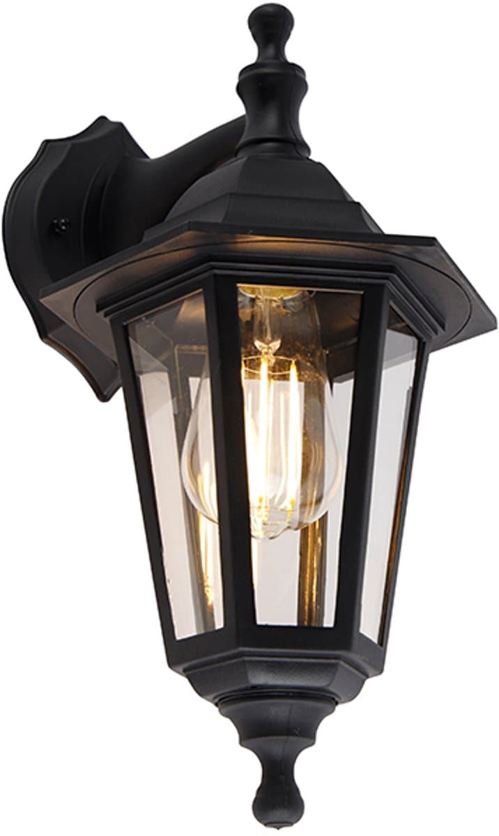 QAZQA new haven - Klassieke Wandlamp voor buiten - 1 lichts - D 212 mm - Zwart - Buitenverlichting