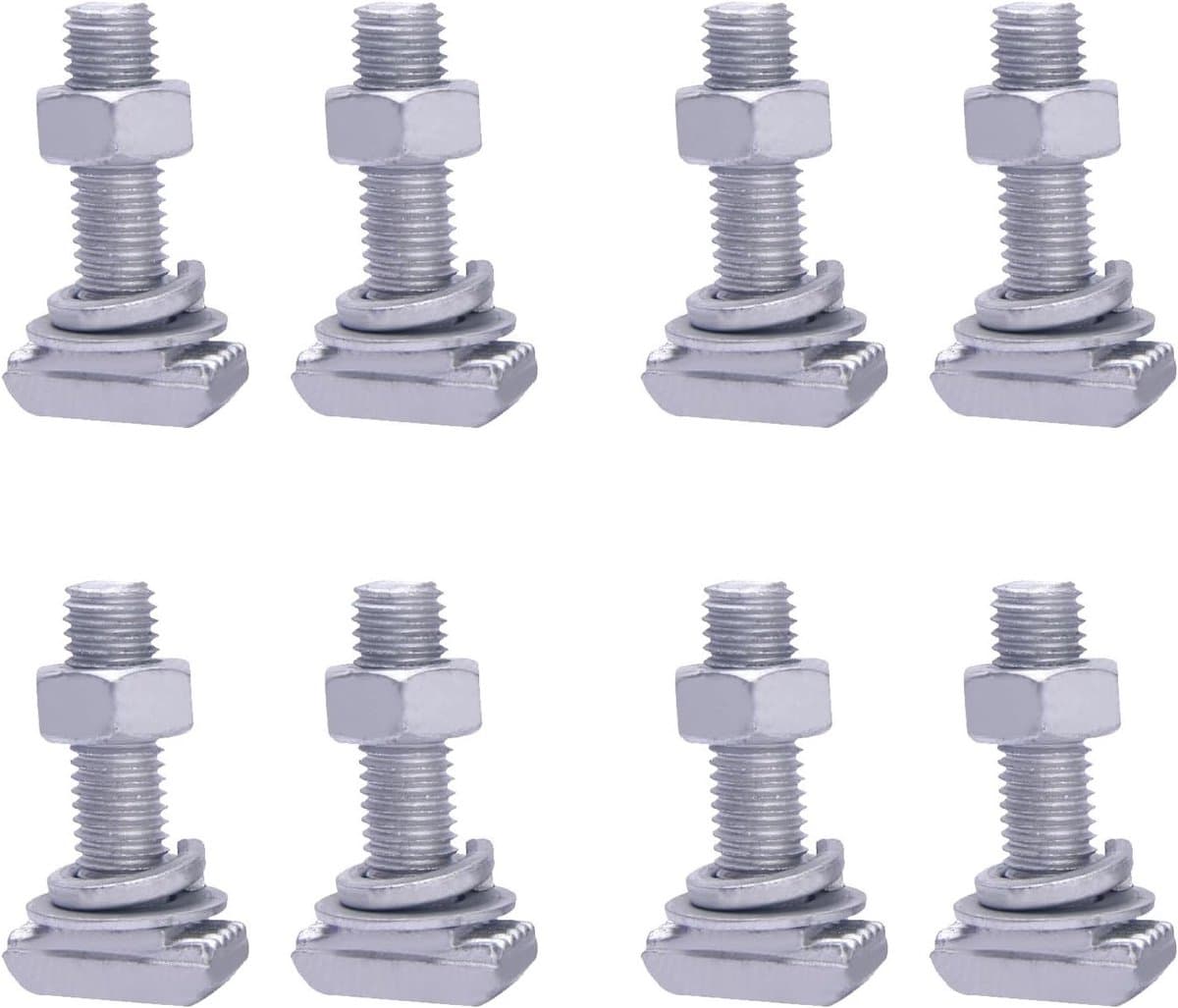 T-groove adapters set van 8, RVS groeven voor fietsen, dakkoffers en ski-uitrusting, ideaal voor reparaties en belastingbeperkingen