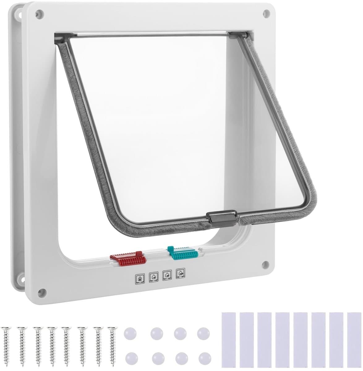 Dailygoods- Kattenluik met microchip - 4-weg slot - Kattenluik binnendeur - Waterdicht - Afdichtingsstrips - Stevig ABS-kunststof - Huisdierdeur