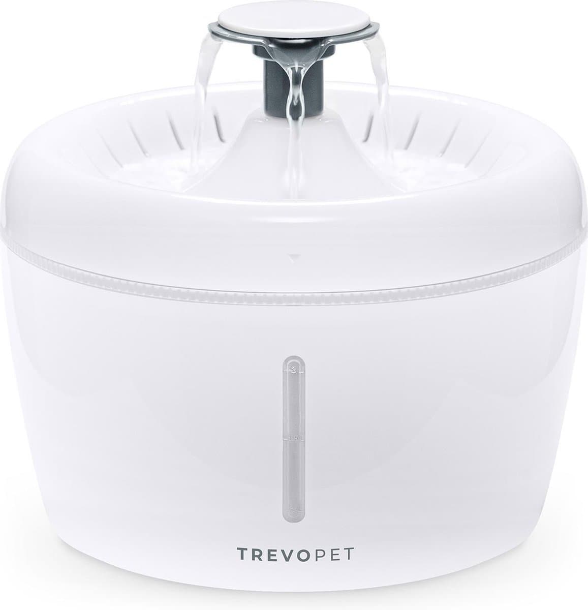 TrevoPet® Drinkfontein Kat - Waterfontein Kat - Kattenfontein - Fluisterstil - Drinkfontein - Drinkbak Kat - 2.5 Liter - Inclusief Filter - Wit