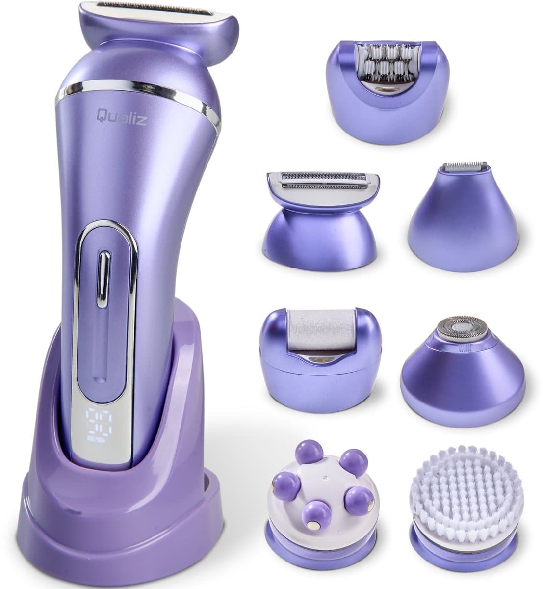 7 in 1 Ladyshave - Epileerapparaat Dames - IPX 7 Waterdicht - Oplaadbaar - Bikinitrimmer - Scheerapparaat Vrouw Intiem - Ladyshaves voor Vrouwen - Epilator - Trimmer Vrouw - Qualiz®