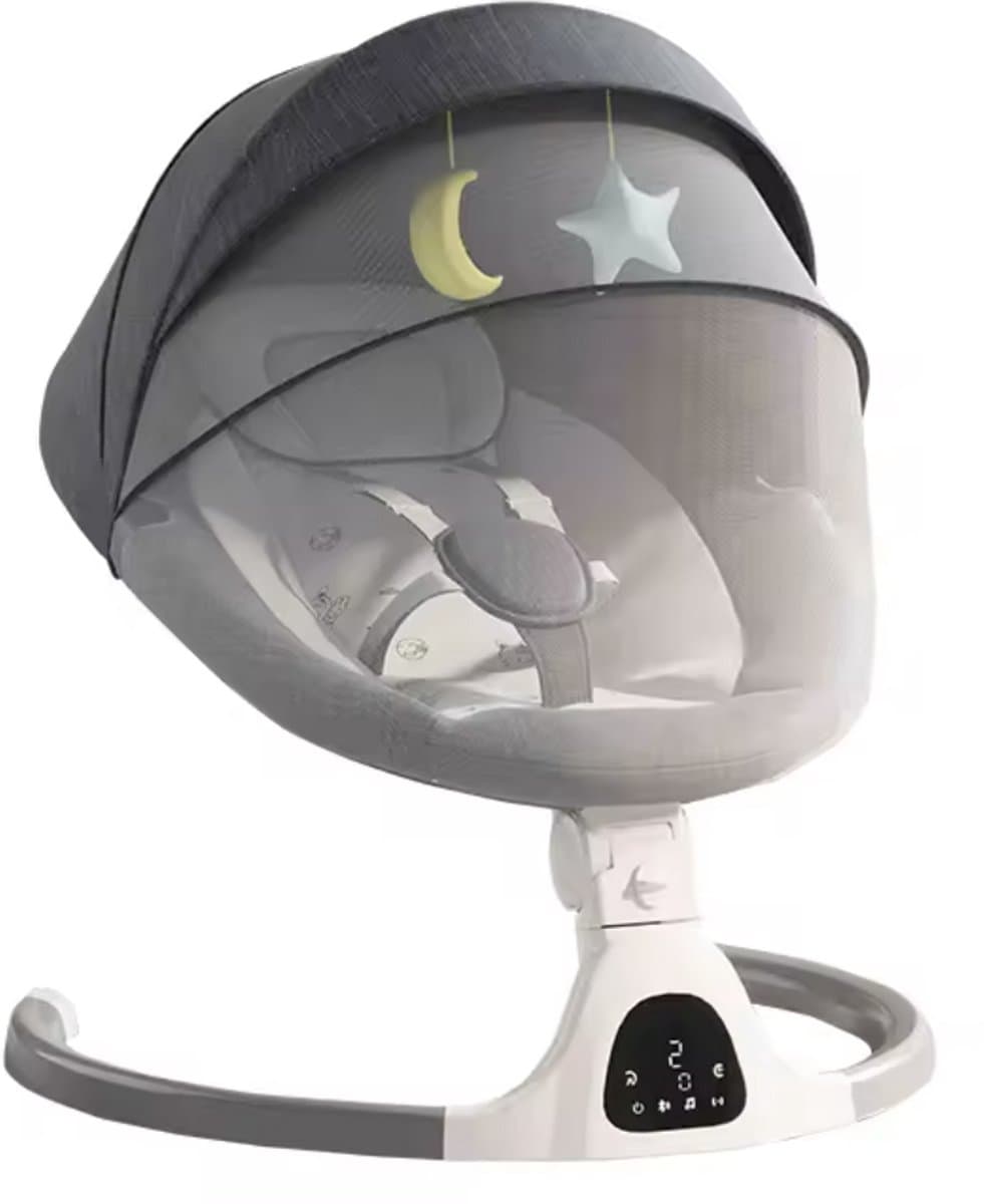 Varnox Elektrische Wipstoel - Wipstoel - Babystoel - Baby Swing - Schommelstoel - Elektrisch - Afstandsbediening - Bluetooth voor muziek - Grijs