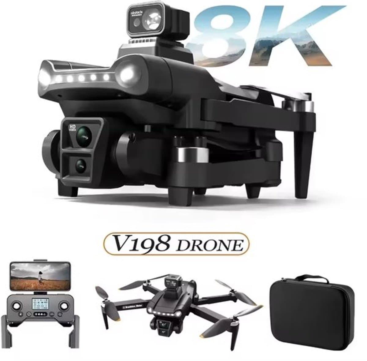 V918 Drone - 8K - Gps - Professionele - Hd Camera - Opvouwbaar - Quadcopter - Dual-Camera - 25 minuten vliegtijd - 3 KM bereik - 5GHz Wifi FPV -1 click return- GPS - 8K camera's - 1 batterij - Hindernisvermijding - Zonder Vliegbewijs