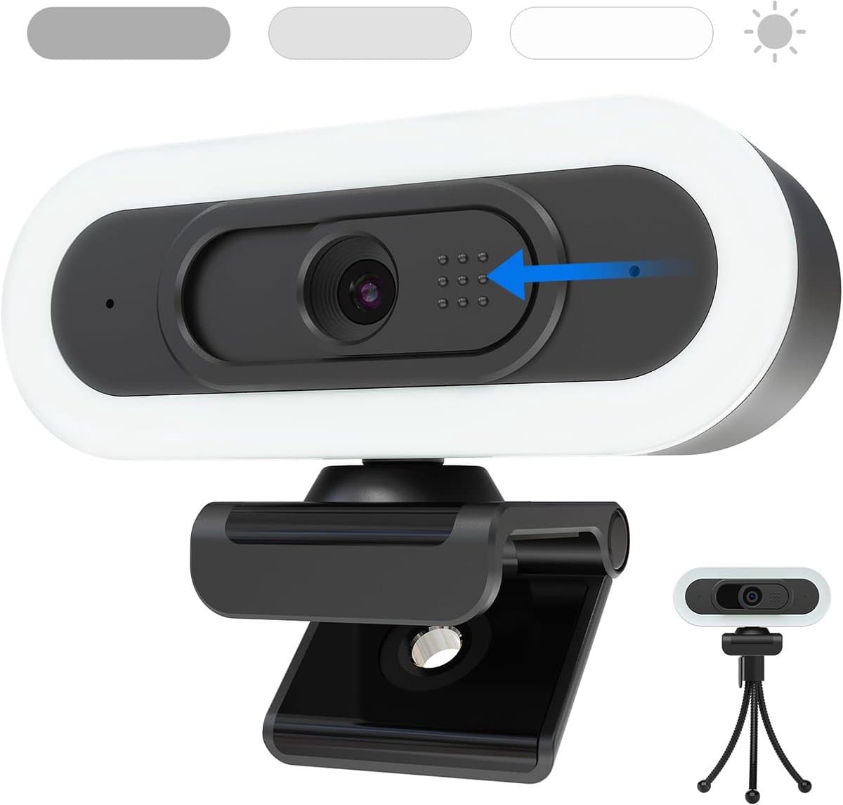 Webcam voor PC - Streaming Camera - 4K Kwaliteit - Zwart - stabiele verbinding - afbeelding 1
