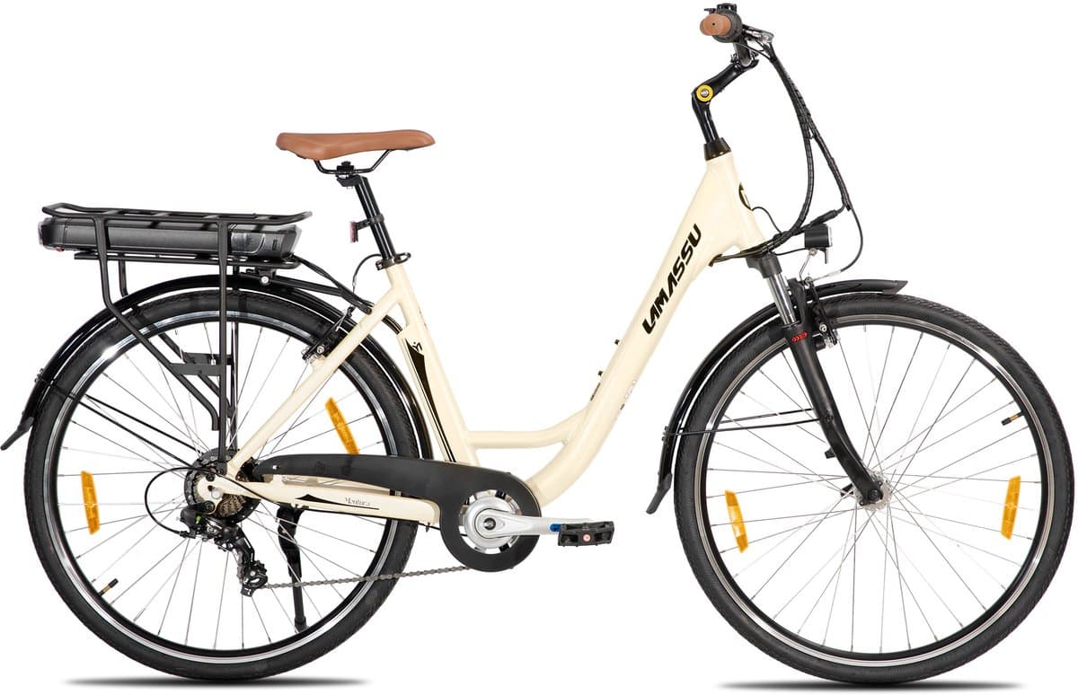 HILAND Montura Elektrische Stadsfiets 28 inch - E-bike Commuter Unisex - 250W Motor - 36V 10.4Ah Accu - 7 Versnellingen - Aluminium Frame