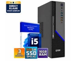 Office PC Intel Core i5 | 16GB RAM | 512GB SSD | Windows 11 Pro | WiFi & Bluetooth | Zakelijke Computer | Werkcomputer | Thuiswerk PC | Desktop Computer | Plug & Play | Klaar voor Gebruik | DVD-RW | Office Geschikt | Studie PC | 3 Jaar Garantie