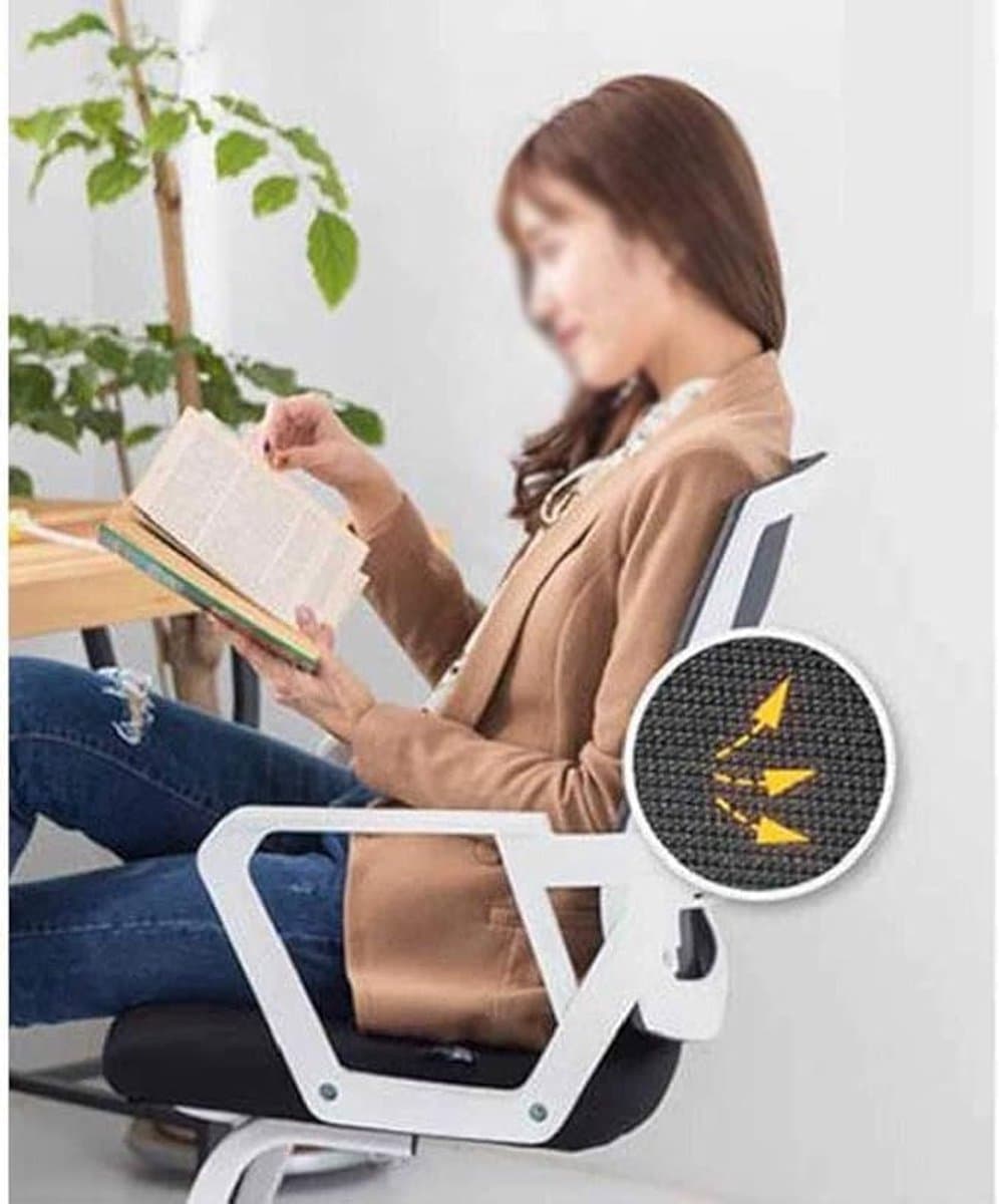 Ergonomische Bureaustoel – Mesh Computerstoel met Lendensteun, 360° Draaibaar, Verstelbare Executive Stoel met Armleuningen, Comfortabele Zitkussen & Antislip Basis – Zwart