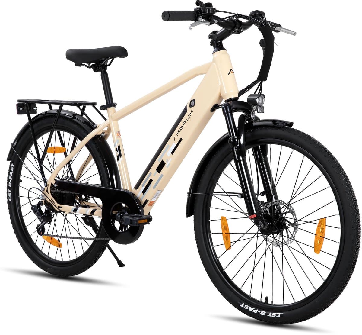 HILAND Rhythm elektrische stadsfiets - 26 inch - 250W motor - 50km actieradius - 36V 7.8Ah accu - Shimano 7-versnellingen - Unisex - Geel