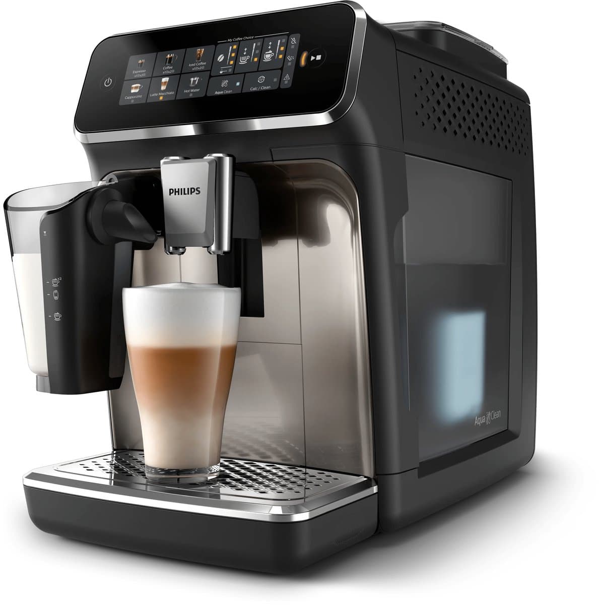 Philips 3300 Series LatteGo EP3347/90 - Espressomachine - 5 Soorten Koffie + Heet Water - Zwart / Chroom - + AquaClean Filter - afbeelding 1
