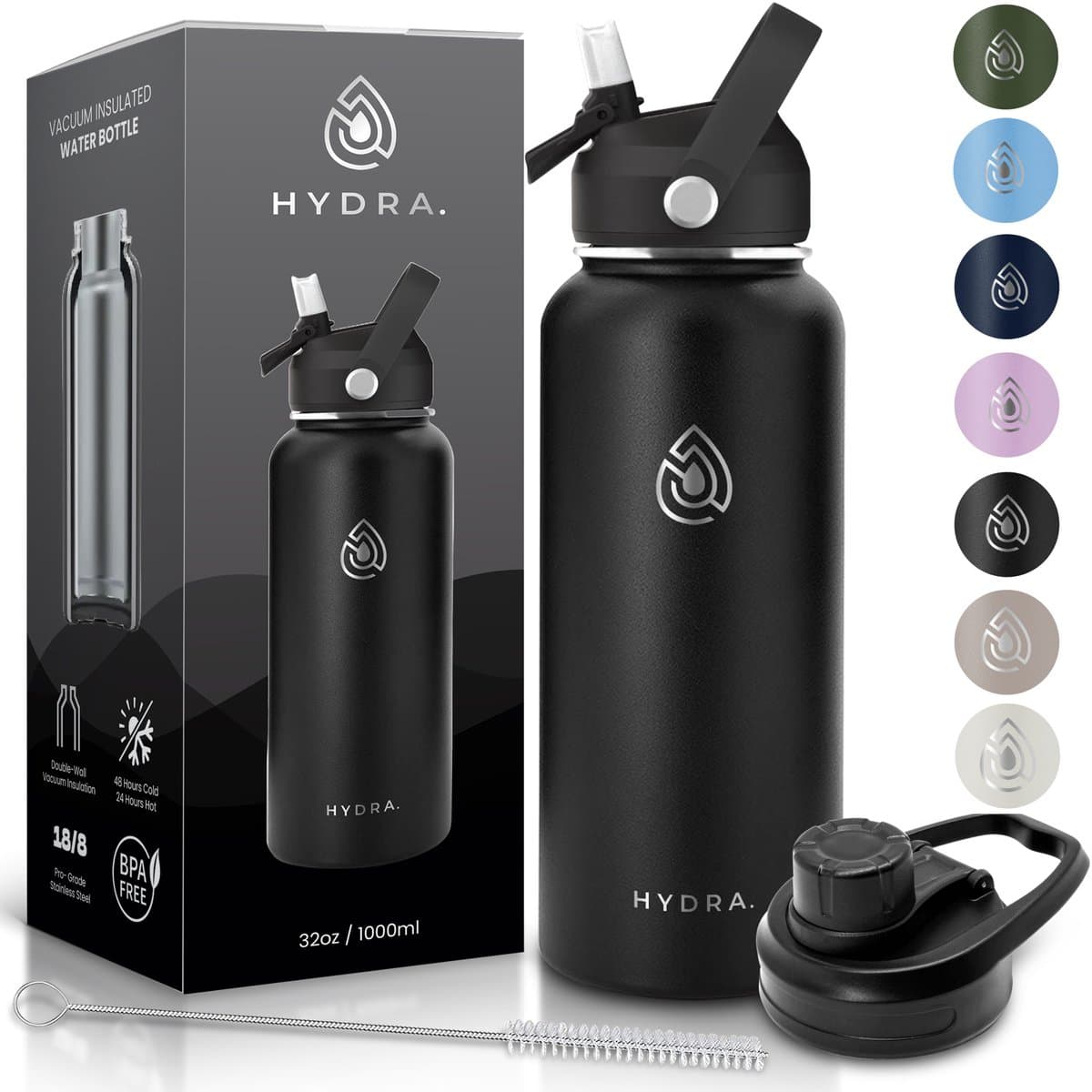 Hydra Essentials RVS Drinkfles 1L - Dubbelwandig & Lekvrij