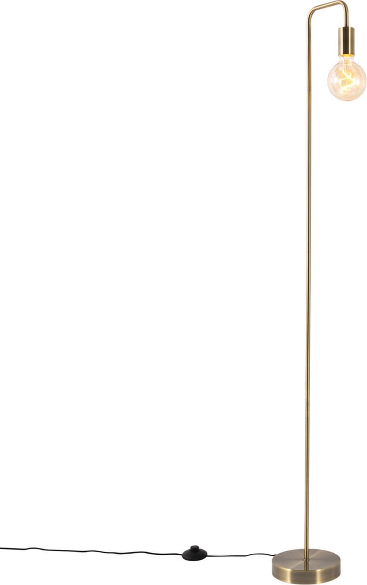 QAZQA facil - Moderne Vloerlamp | Staande Lamp - 1 lichts - H 145 cm - Brons - Woonkamer | Slaapkamer | Keuken