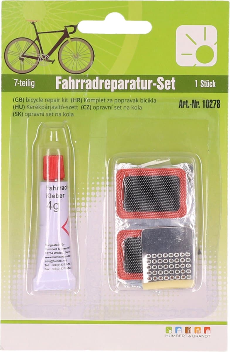 Bandenplakset fiets - 7-delig - bandenplakkers - bandenreparatieset - fietsband plakken