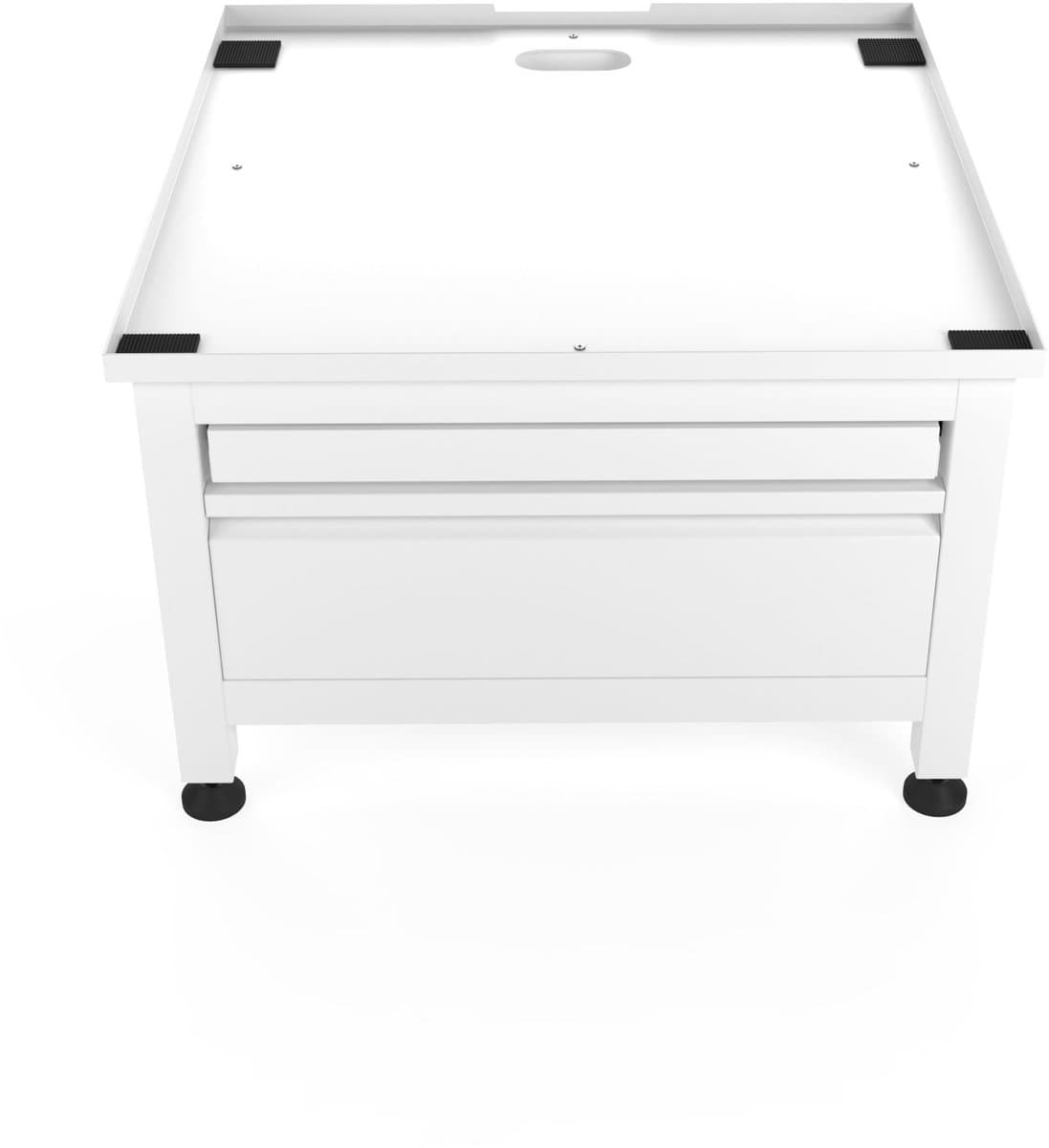 Wasophoogte® Wasmachine verhoger met lade en plateau - Wasmachine opbouwmeubel - Wasmachine sokkel - 42cm hoog - Wit - Universeel - 65*60,5 (LxB) - Inclusief wandbeugels