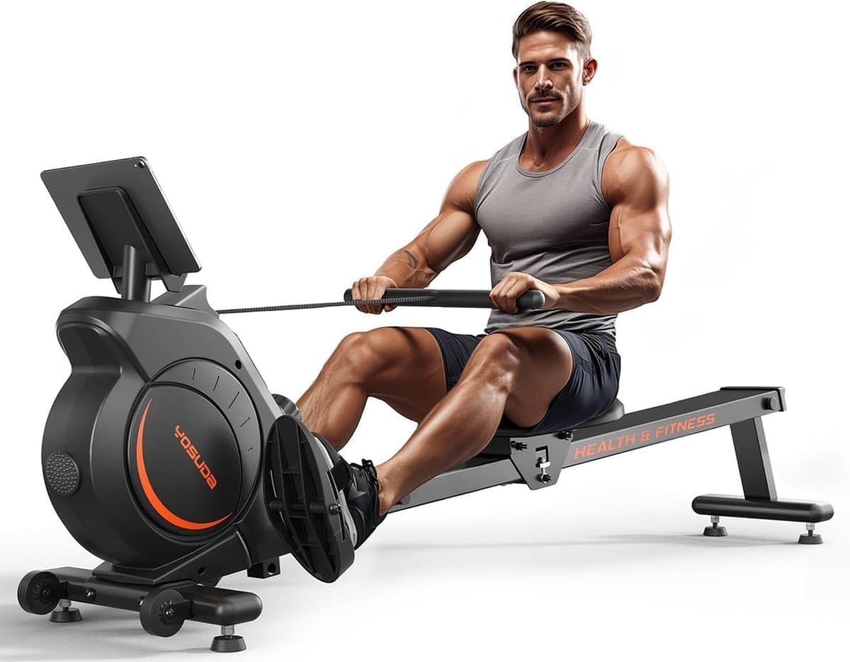 YOSUDA - Fluisterstille magnetische roeitrainer - 16 weerstandsniveaus met APP & LCD - Ruimtebesparend opvouwbaar - Tot 160 kg