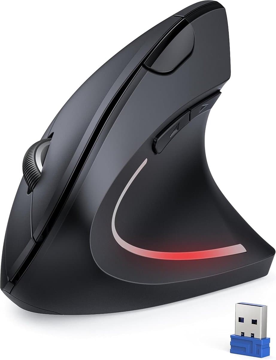 Verticale Muis - Ergonomisch Ontworpen voor Rechtshandige - Draadloos - 6 Knoppen - 2000-1200-800 Instelbaar DPI