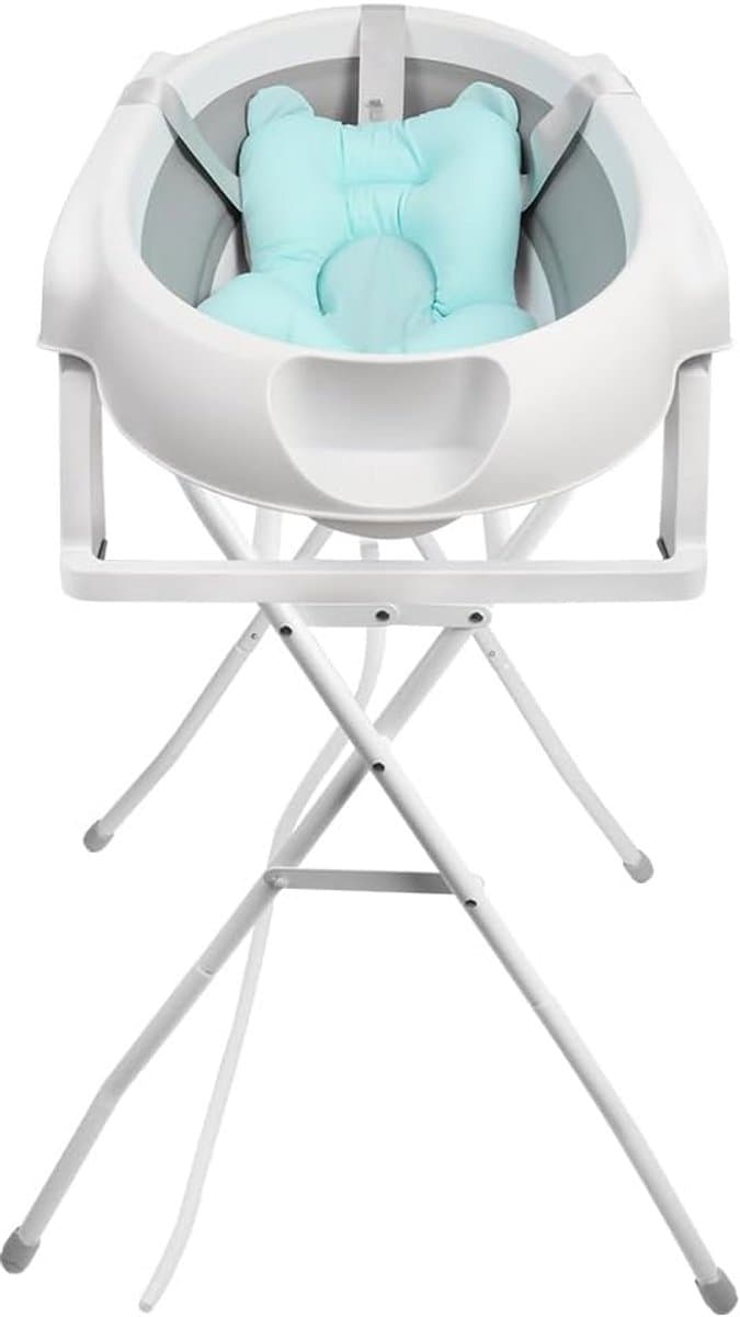 Babybadkuip met frame - Opvouwbaar babybad - Veilig badderen - Inclusief temperatuurindicator - 82 cm - Grijs