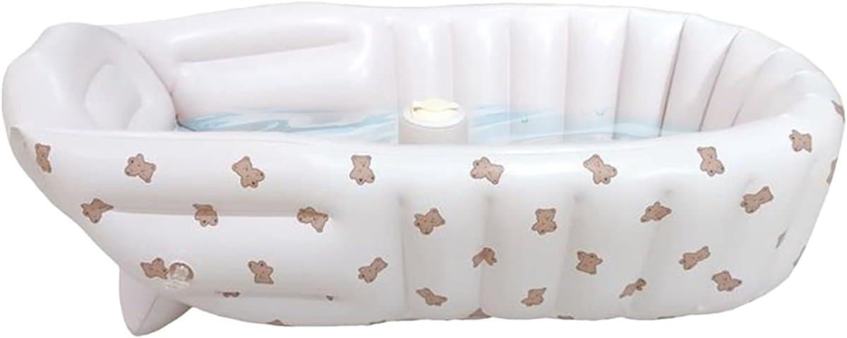 Opblaasbare Babybadkuip - Draagbaar Babybad - Baby's Baden - Veilig en Comfortabel - 90x55cm - Beer