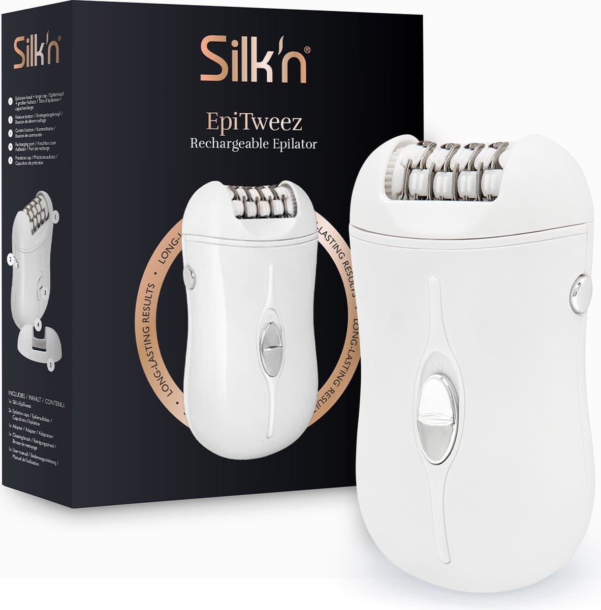 Silk'n EpiTweez Epilator Dames – Ontharingsapparaat voor Lichaam, Bikinilijn & Gezicht – 32 Pincetjes – Draadloos & Oplaadbaar – Wit