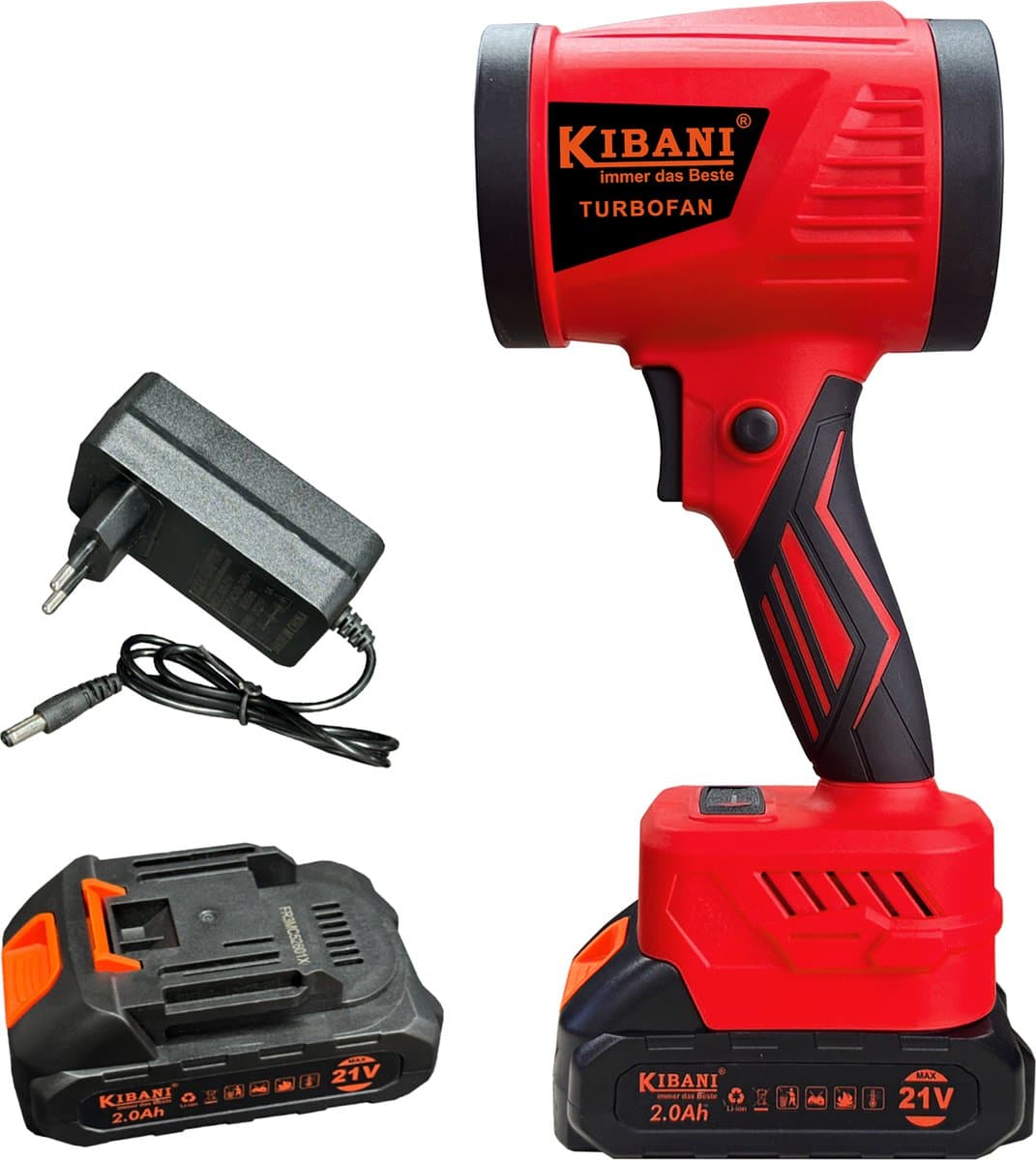 Kibani Power Blower - Accu Bladblazer - Mini Bladblazer - Blower - 33.000 RPM - 21V - 2000 mAh Accu - Draadloos - Compact - Lichtgewicht - Turbo Fan - Auto Drogen - Stofblazer