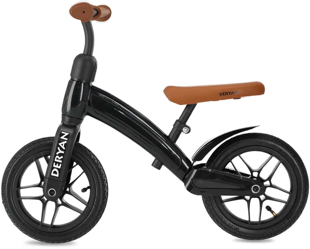 Deryan Luxe Loopfiets 10 inch - Zwart - EVA-wielen