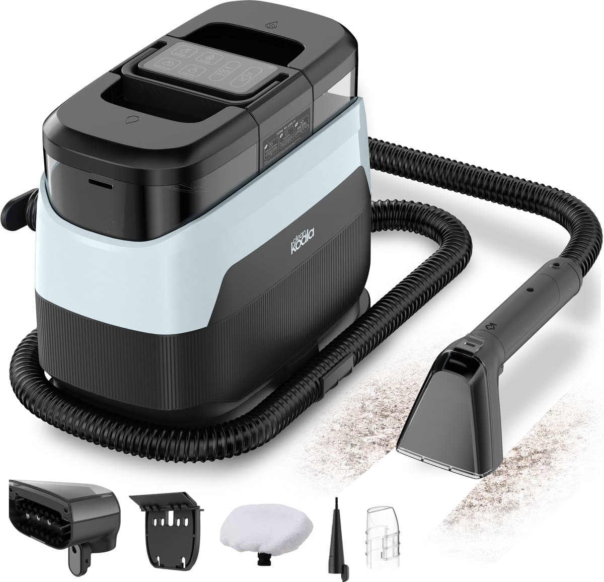 CleanKoala Tapijtreiniger & Stoomreiniger – Voor 100+ Verschillende Stoffen - Vlekkenreiniger - inclusief 3 Reinigingstabletten – Tapijt, Matras, Meubels & Meer