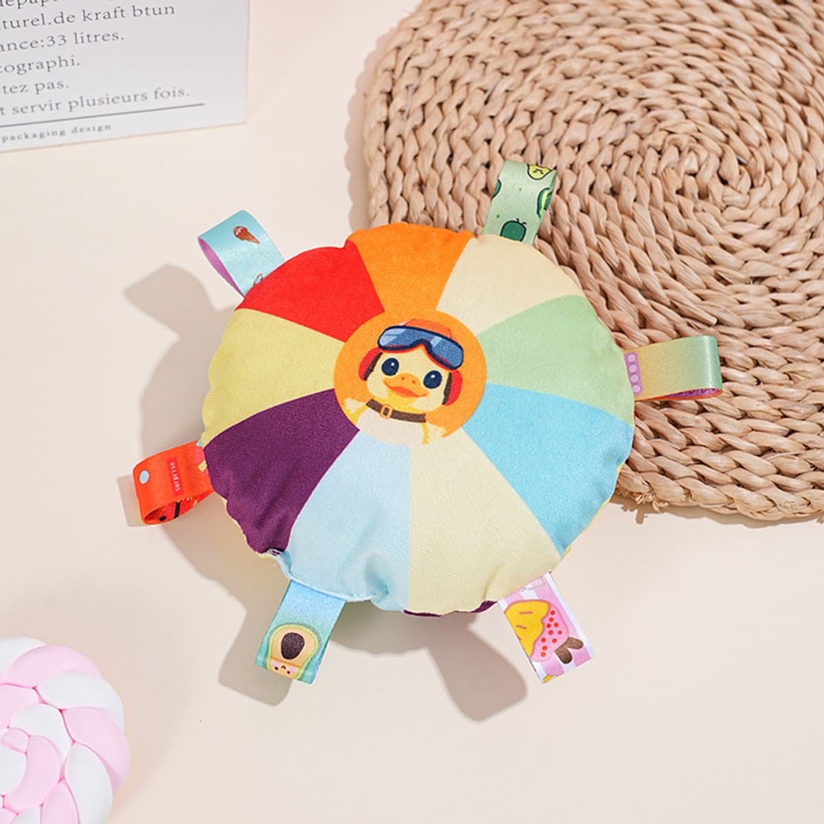 Daity Peluche Interactive pour Chien Arc-en-Ciel – Frisbee Sonore Résistant – Interactief Hondenspeelgoed Sterk – Jeux Intérieur et Extérieur, Voor Puppy’s tot Middelgrote Honden - Eendje