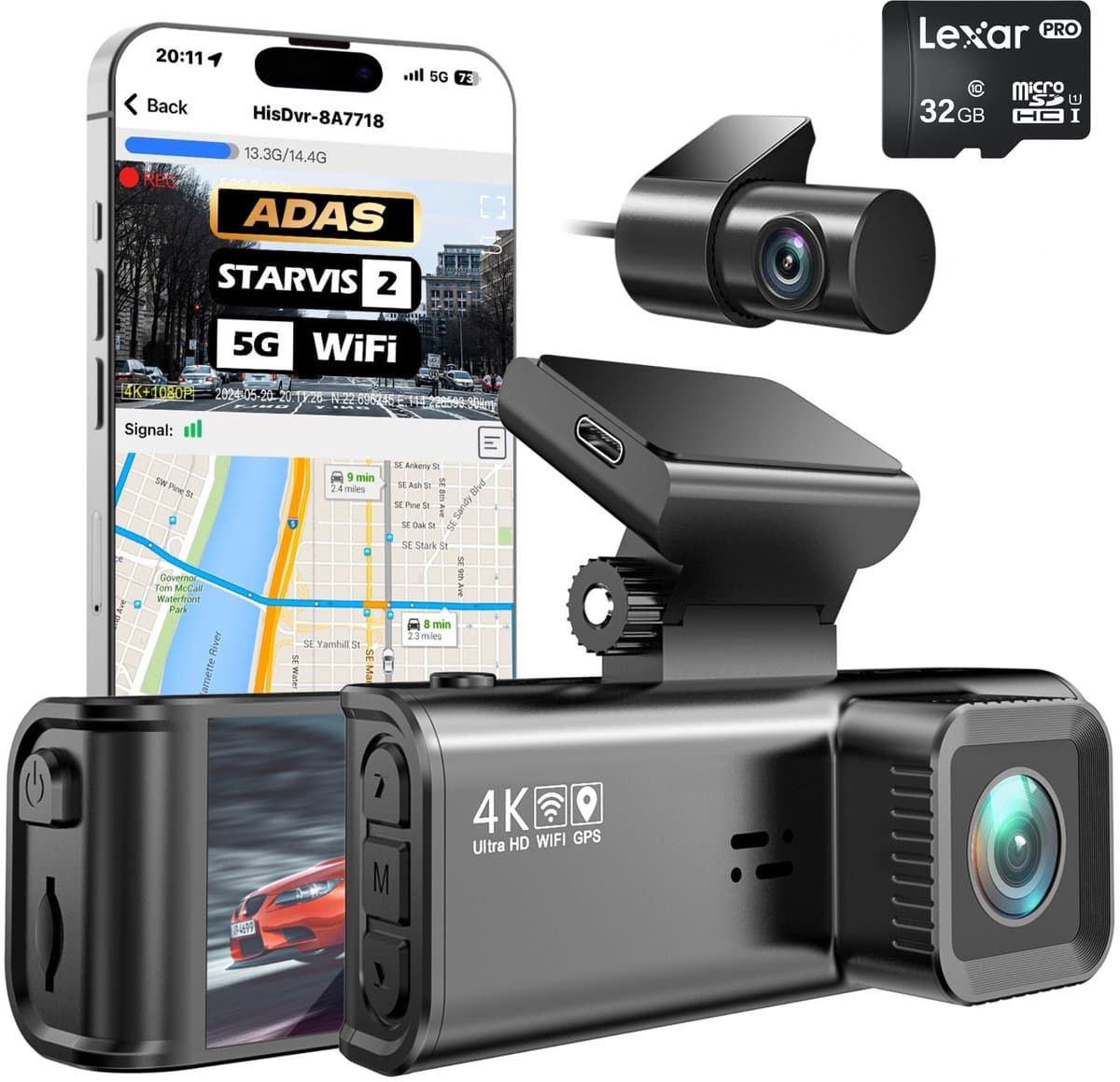 SyncGear 4K Dashcam Pro - Sony sensor, 5GHz WiFi