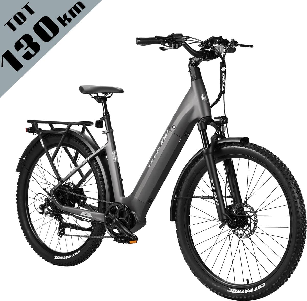 TTGO Z3 e-bike: 130 km bereik, hydraulische remmen, stadsfiets