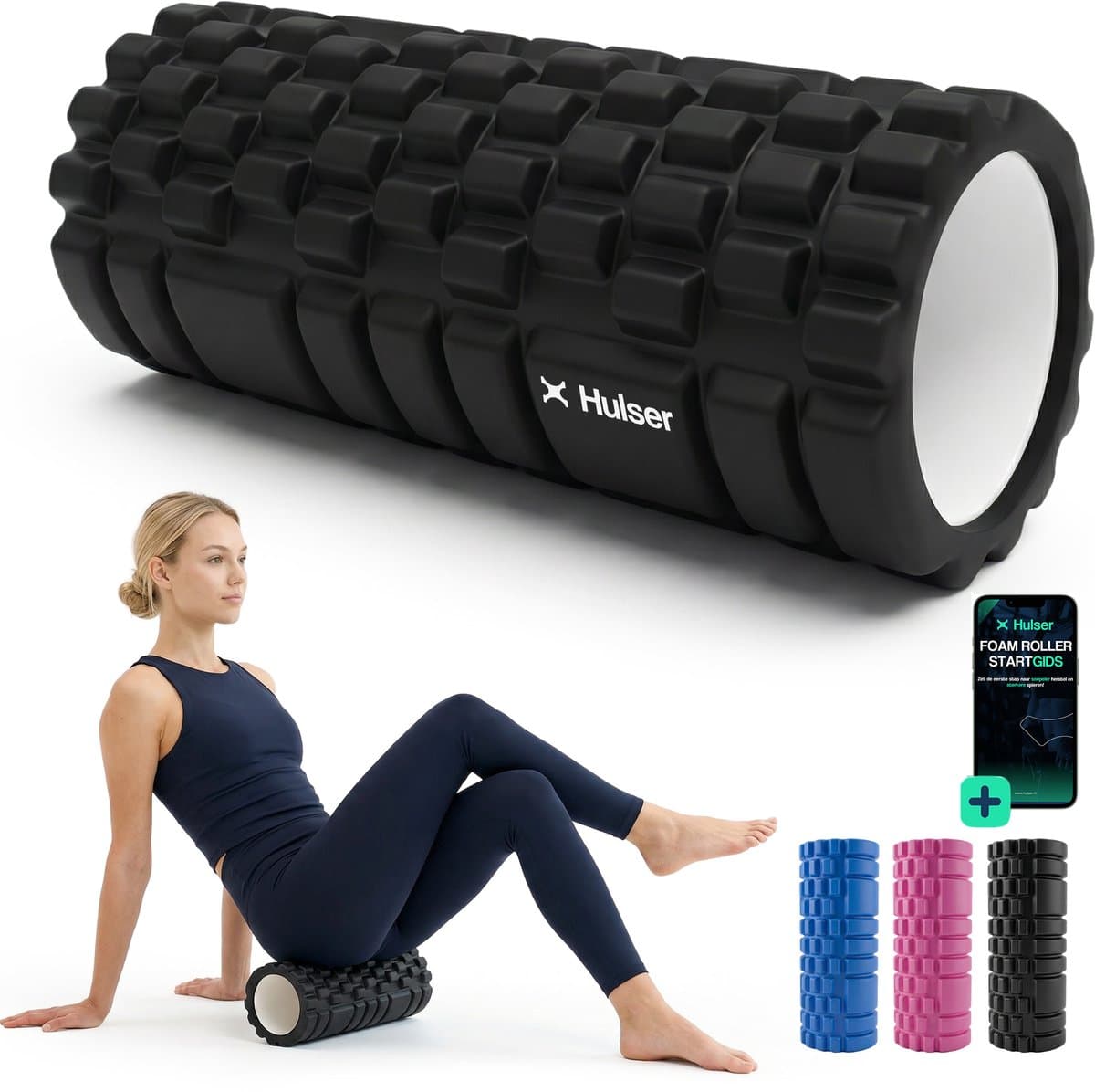 Hulser Foam Roller 33 cm - Massageroller met 3 intensiteiten