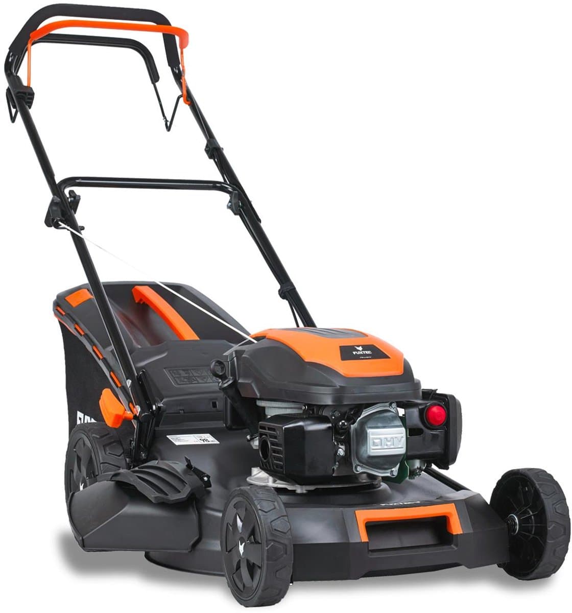 FUXTEC 4in1 Benzine Grasmaaier FX-RM5170 - 4pk/2,9kW - 51cm Maaibreedte - 7-traps Hoogteverstelling - 4-Takt - Achterwielaandrijving - 60L Grasvanger - Mulchfunctie & Zij-uitworp